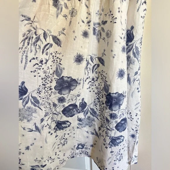 NWT Reformation Balia Midi Linen Dress in Lupine  Blue White Floral | size 2 - Picture 9 of 13